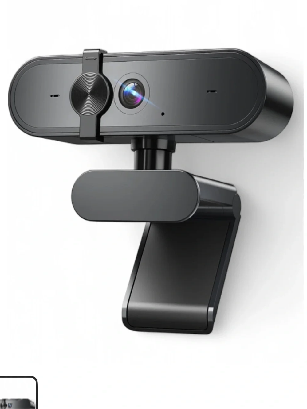 Sleek Black USB Webcam with Privacy Cover